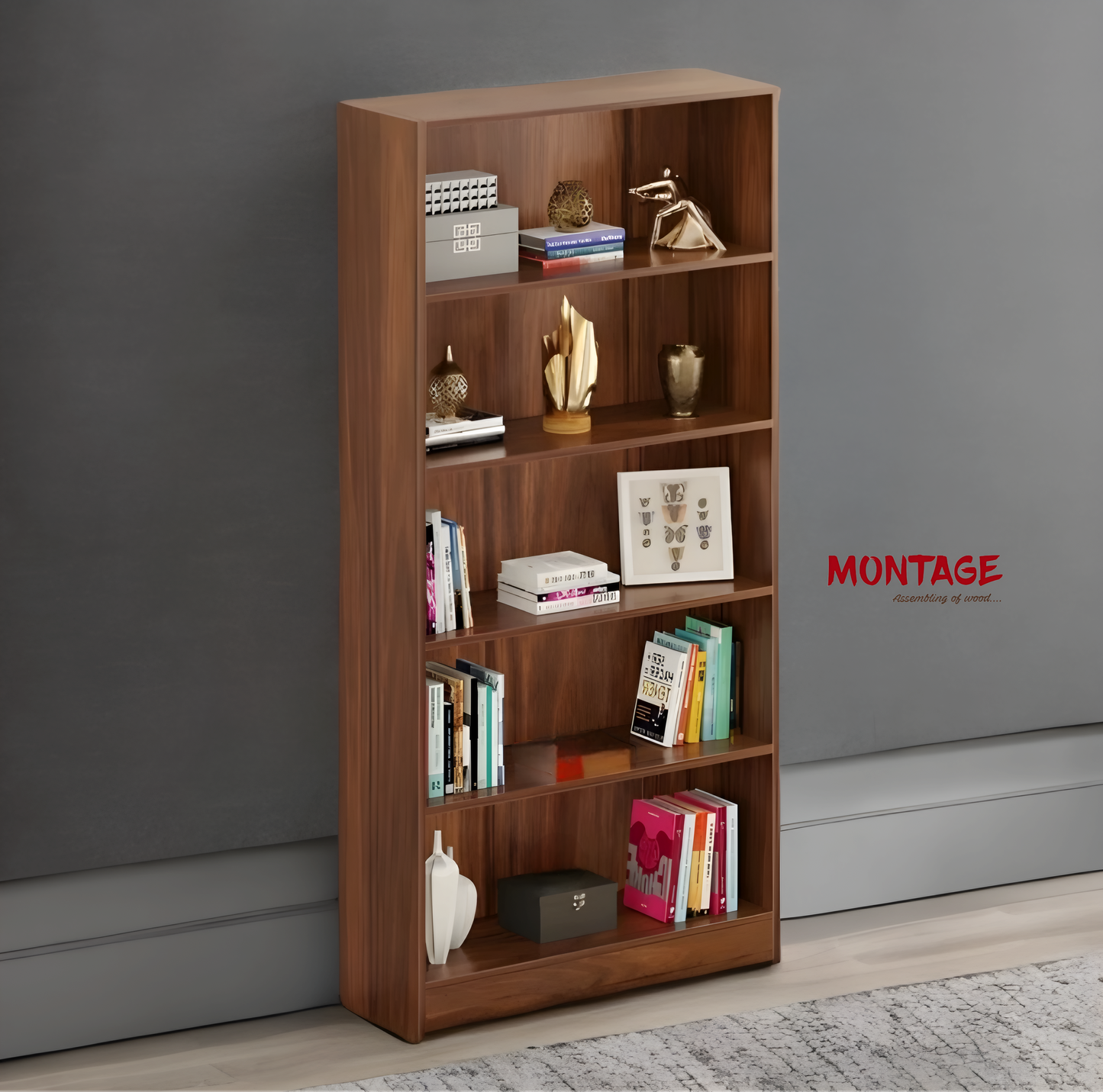 Open Book Shelf Color - Brown Maple, DIY