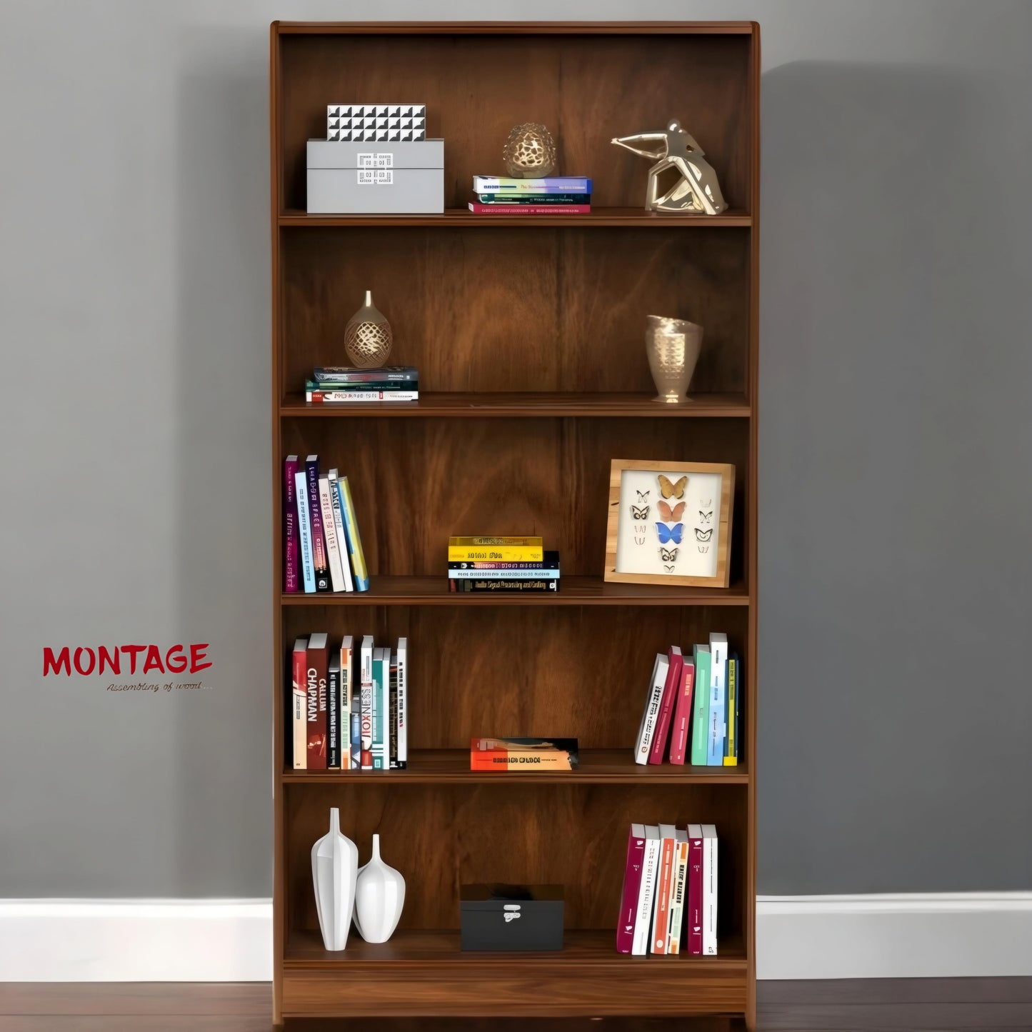 Open Book Shelf Color - Brown Maple, DIY