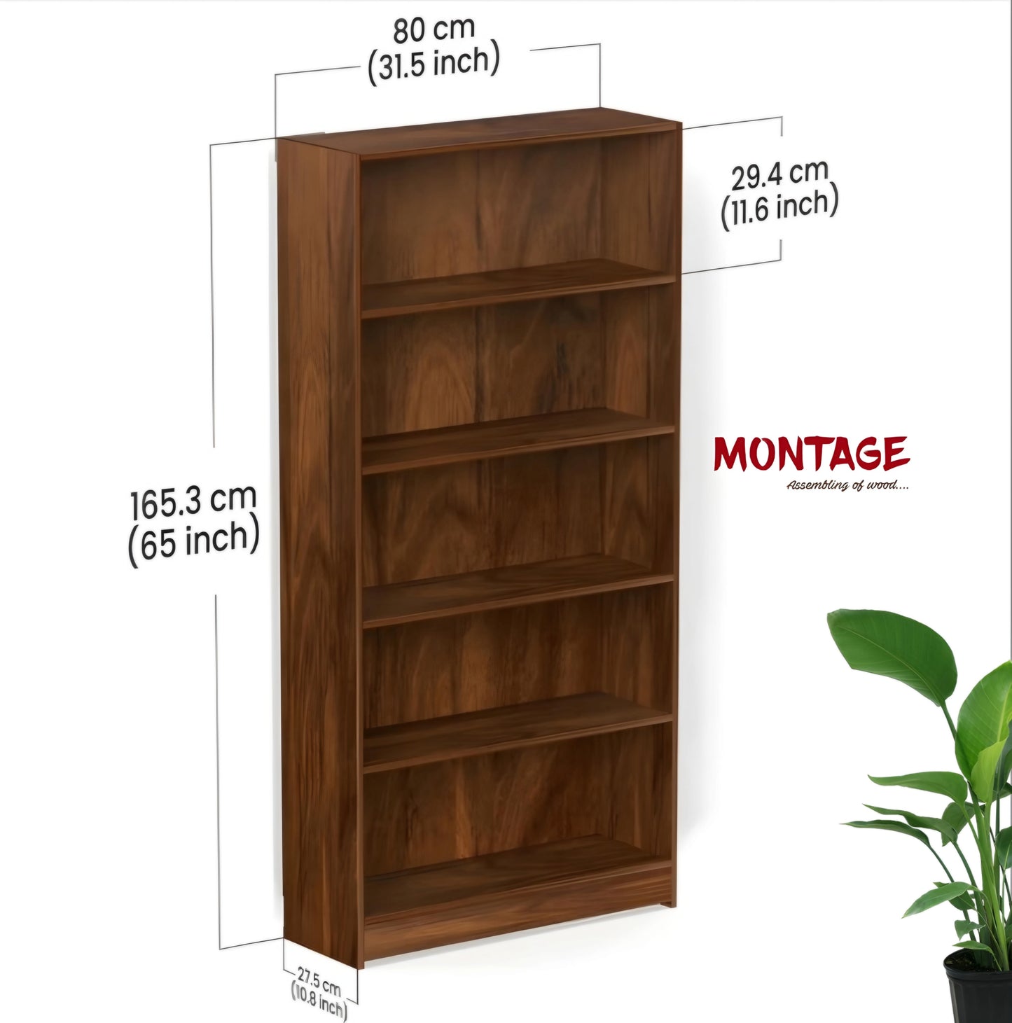 Open Book Shelf Color - Brown Maple, DIY