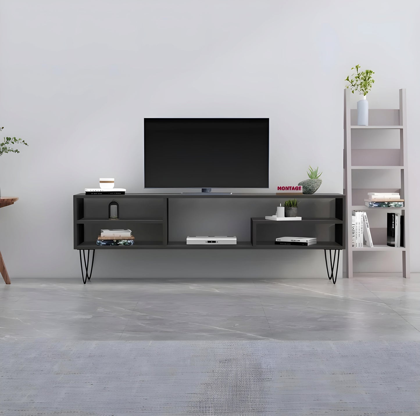 5 Open Storage Shelfs TV Entertainment Unit