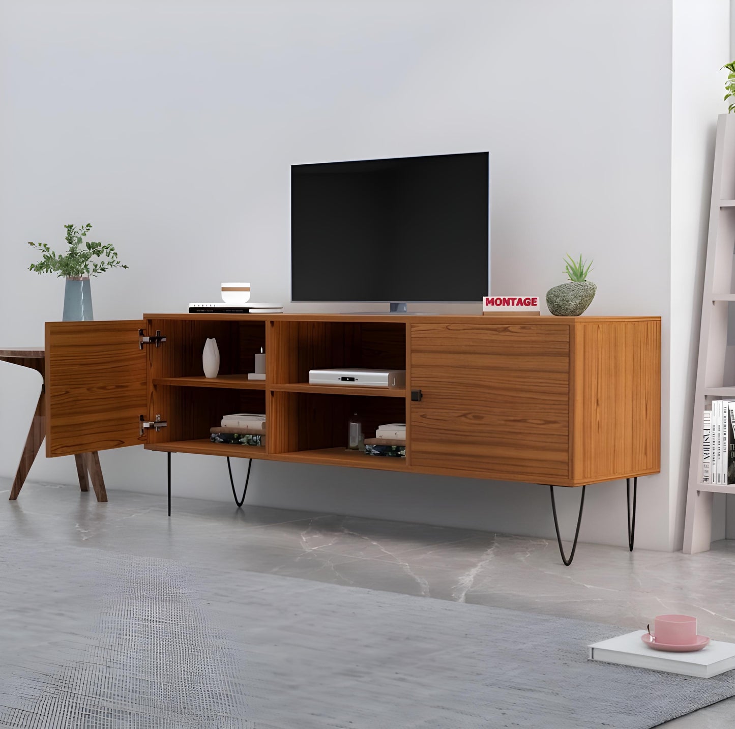 4 Door and 2 Open Storage TV Entertainment Unit