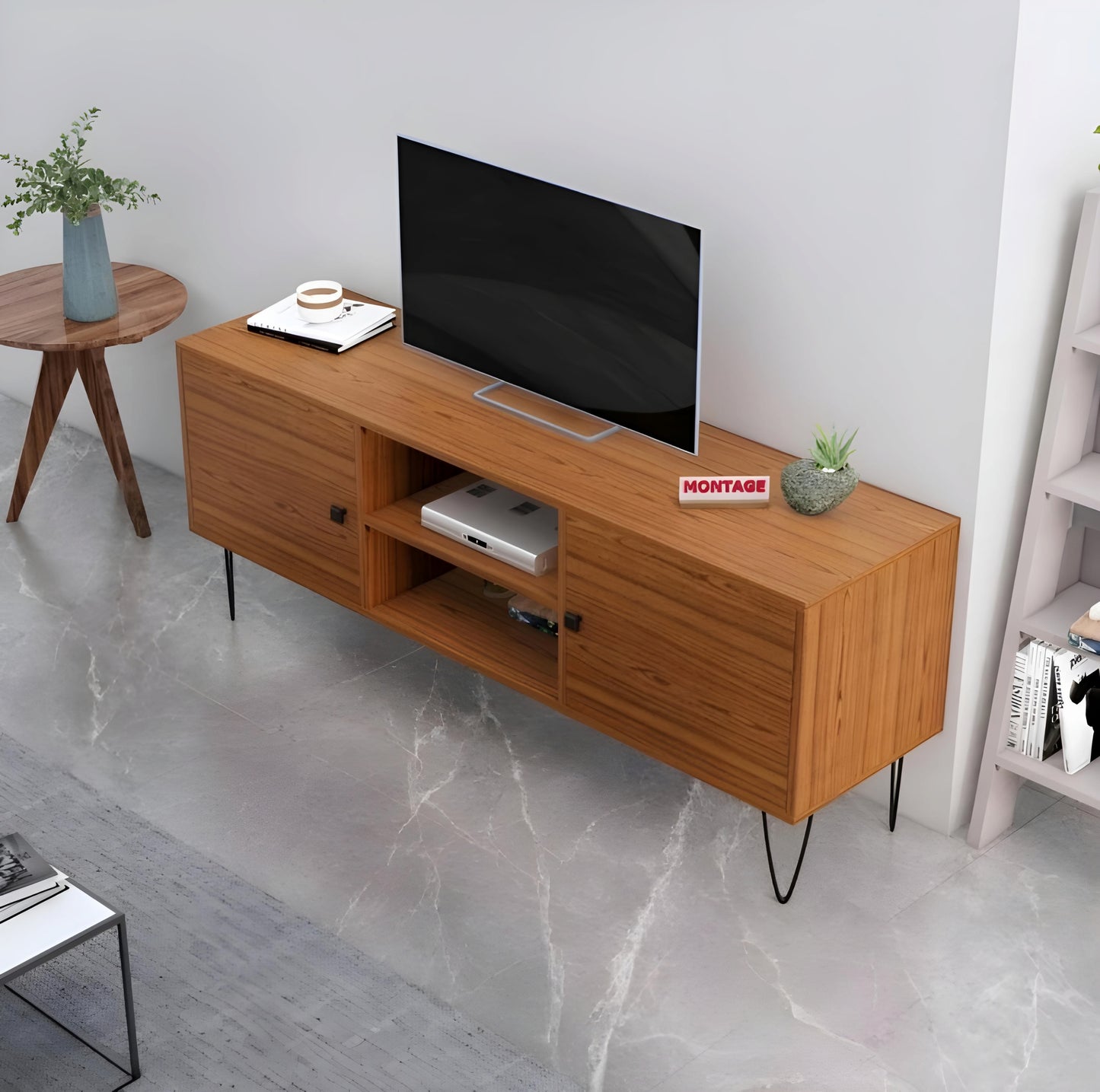 4 Door and 2 Open Storage TV Entertainment Unit
