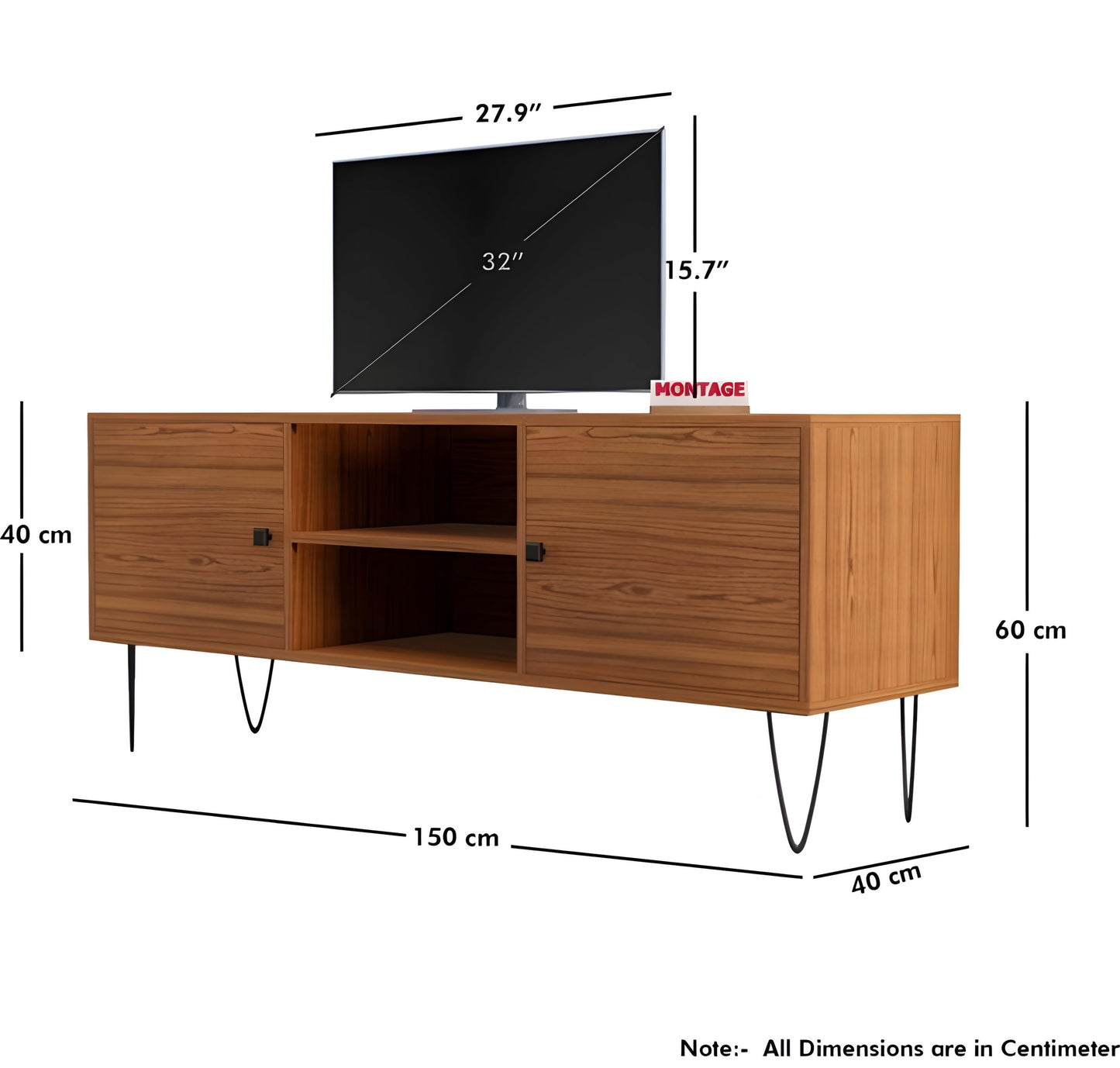 4 Door and 2 Open Storage TV Entertainment Unit