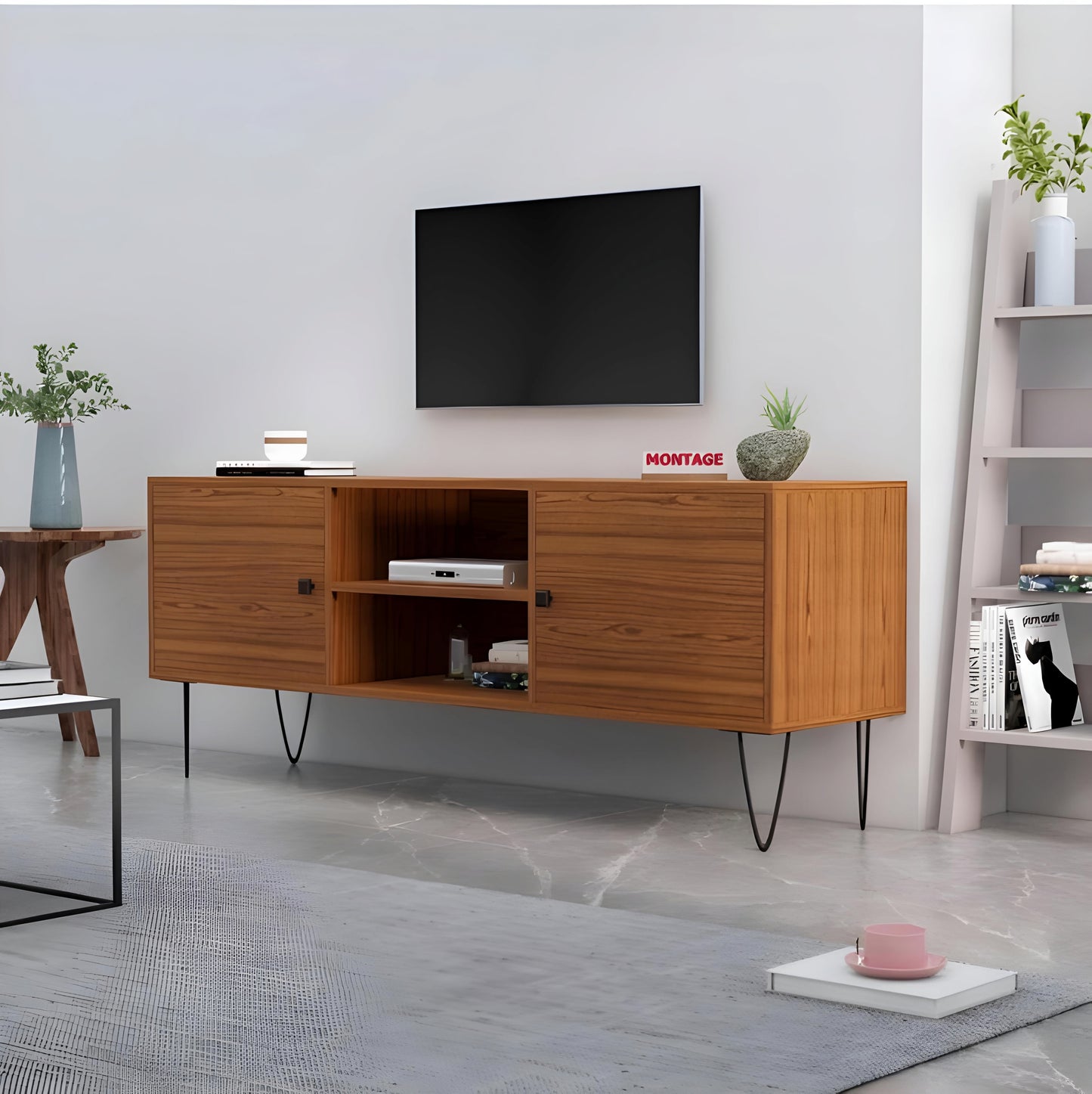4 Door and 2 Open Storage TV Entertainment Unit