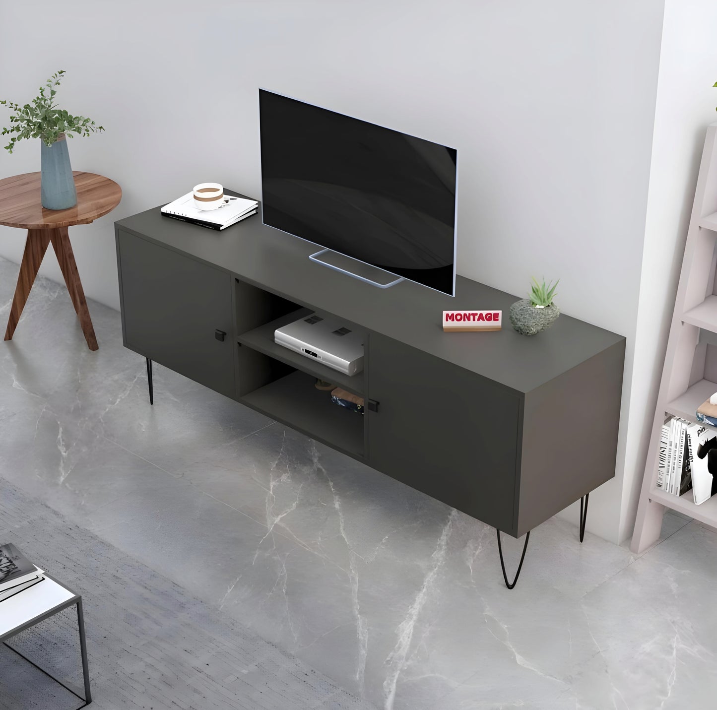 4 Door and 2 Open Storage TV Entertainment Unit
