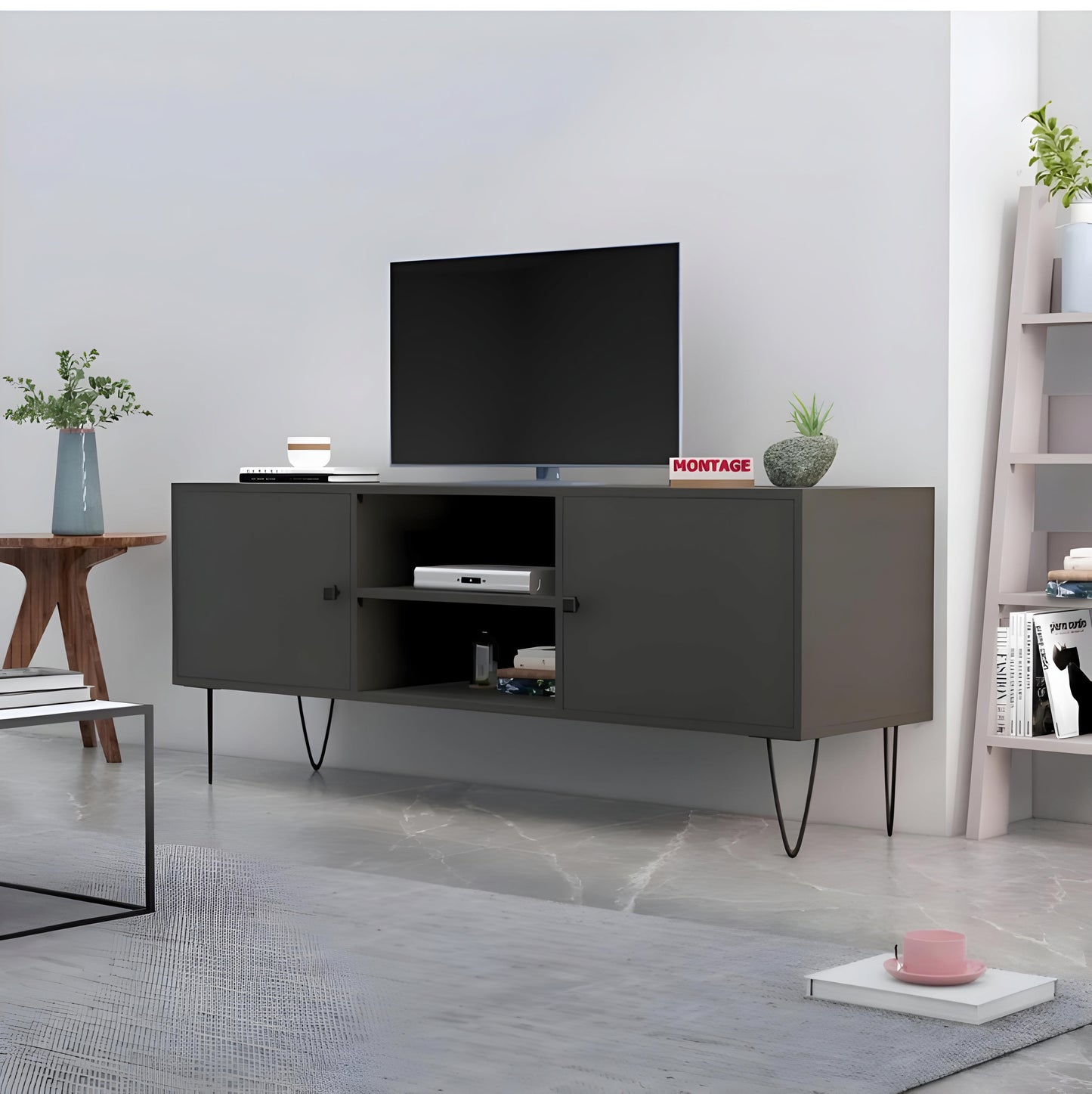 4 Door and 2 Open Storage TV Entertainment Unit