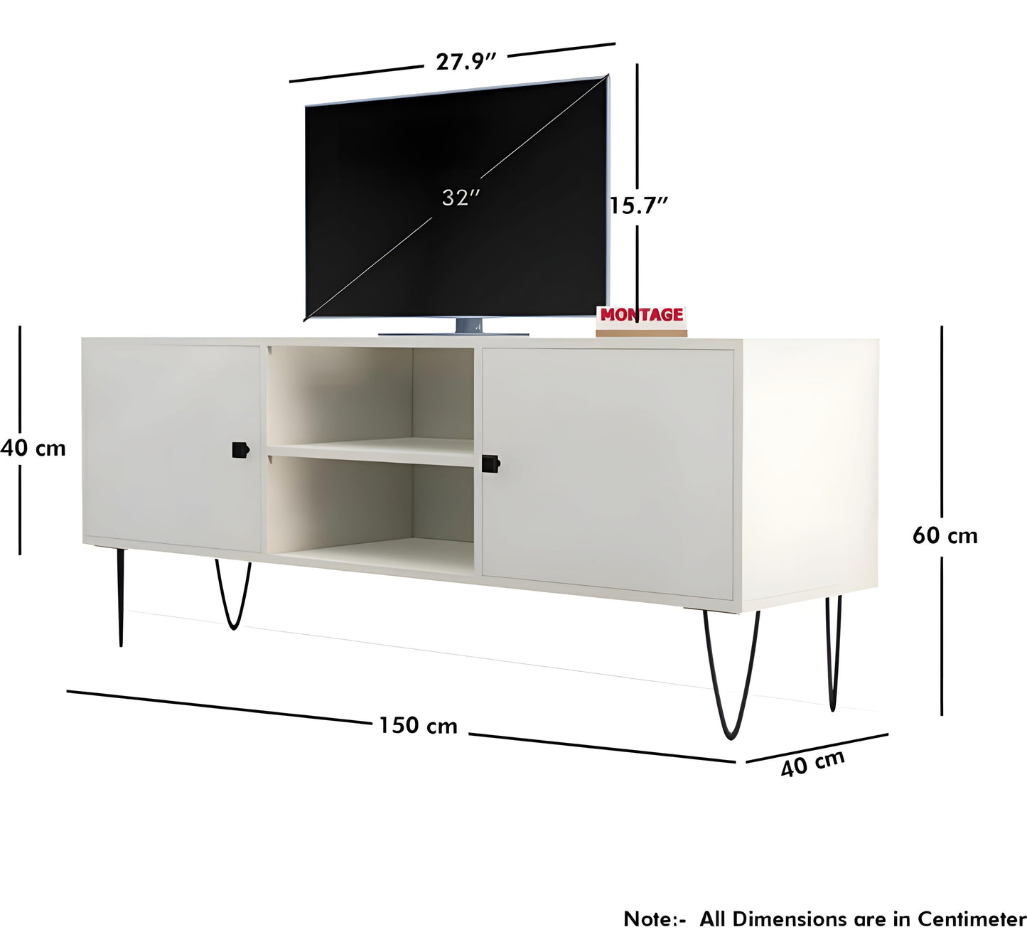 4 Door and 2 Open Storage TV Entertainment Unit