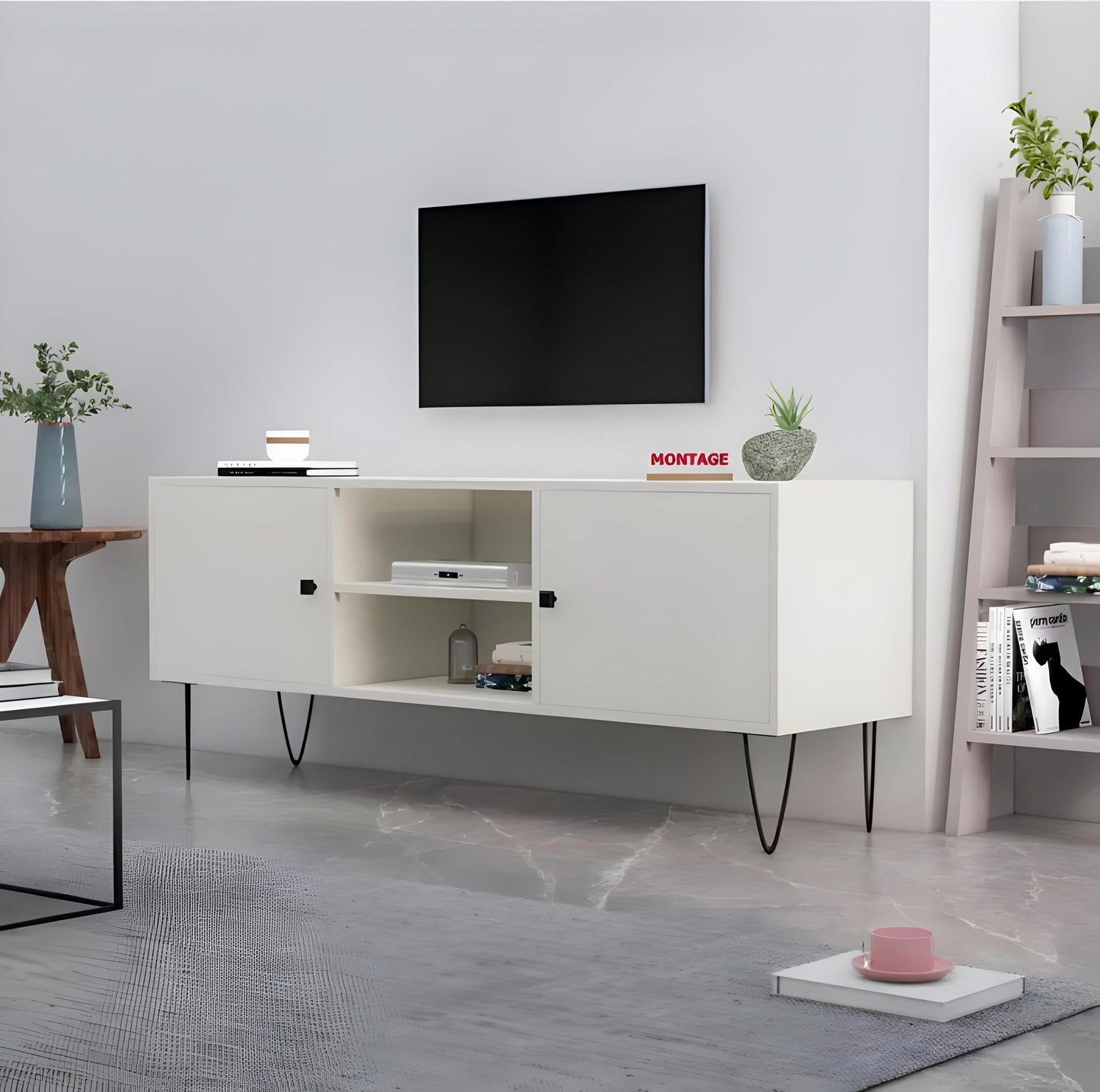 4 Door and 2 Open Storage TV Entertainment Unit
