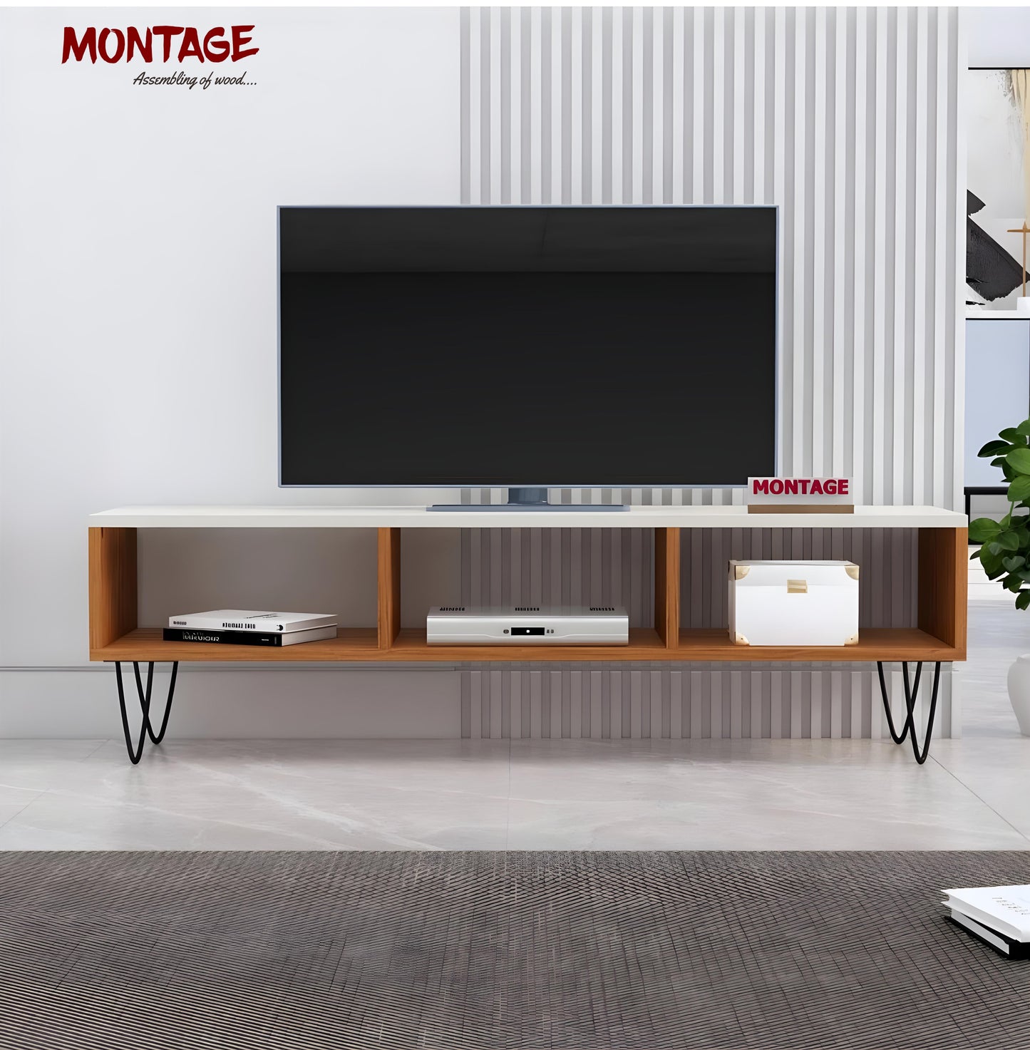 LED TV Cabinet 50 INCH for Living Room with Open Storage