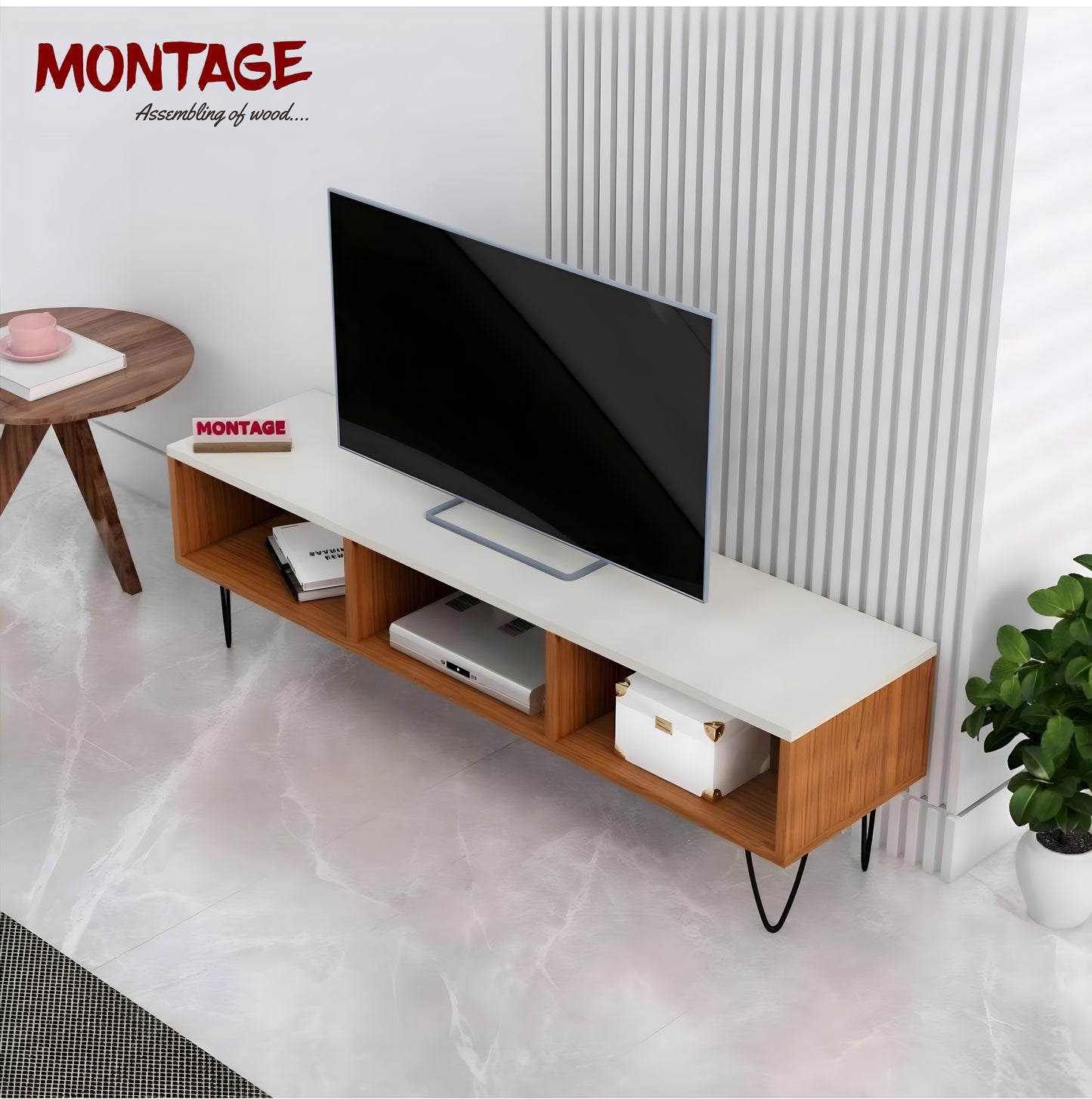 LED TV Cabinet 50 INCH for Living Room with Open Storage