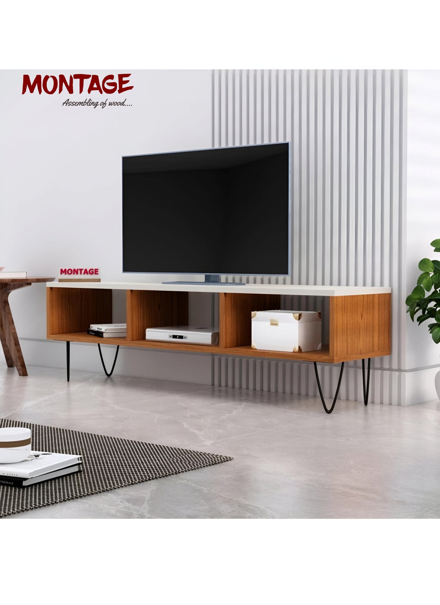LED TV Cabinet 50 INCH for Living Room with Open Storage