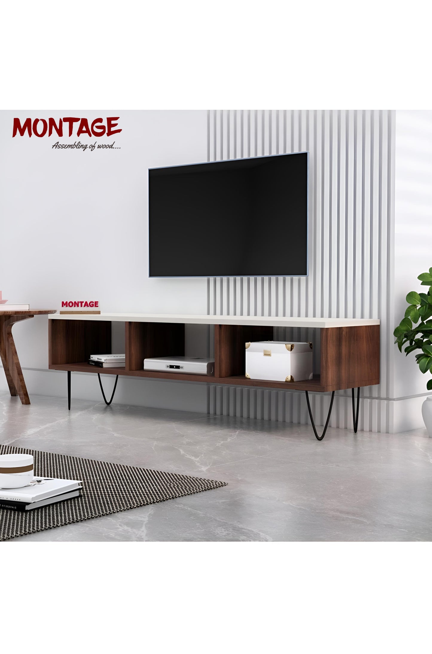 LED TV Cabinet 50 INCH for Living Room with Open Storage