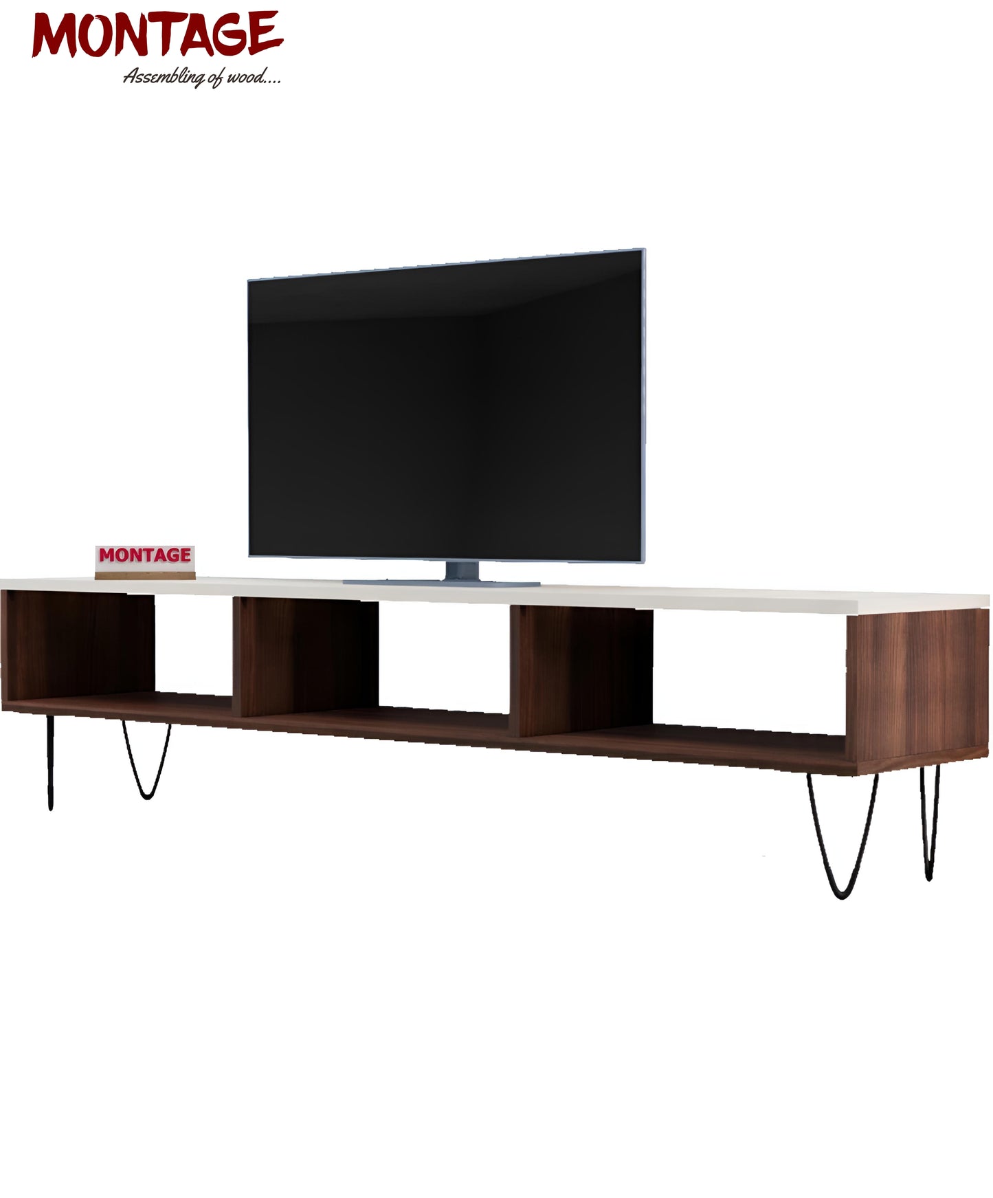 LED TV Cabinet 65 Inch with Open Storage TV Entertainment Unit