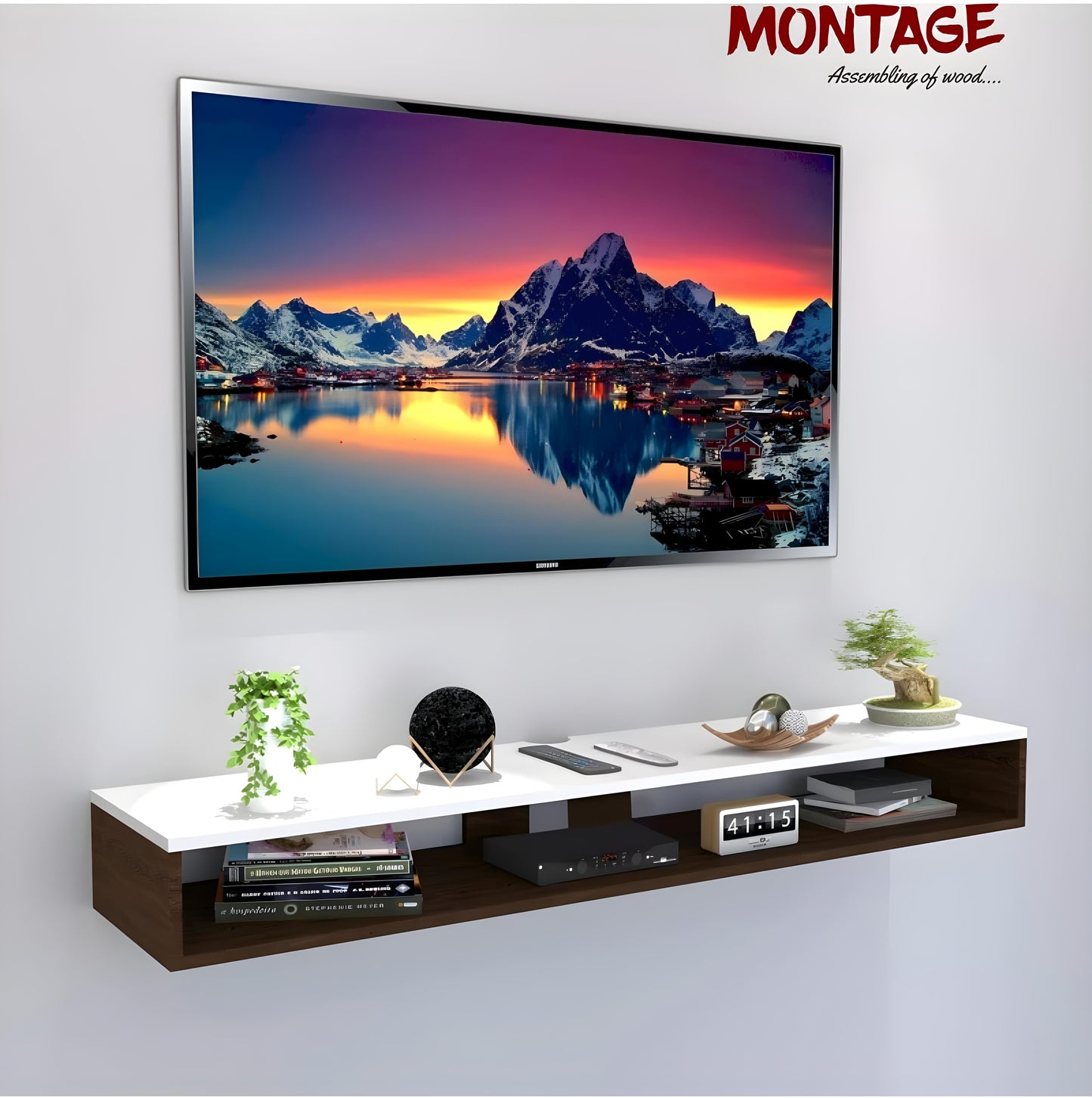 Pepper Wood Beautiful Laminated 17mm Thickness Engineered Wood TV Entertainment Unit