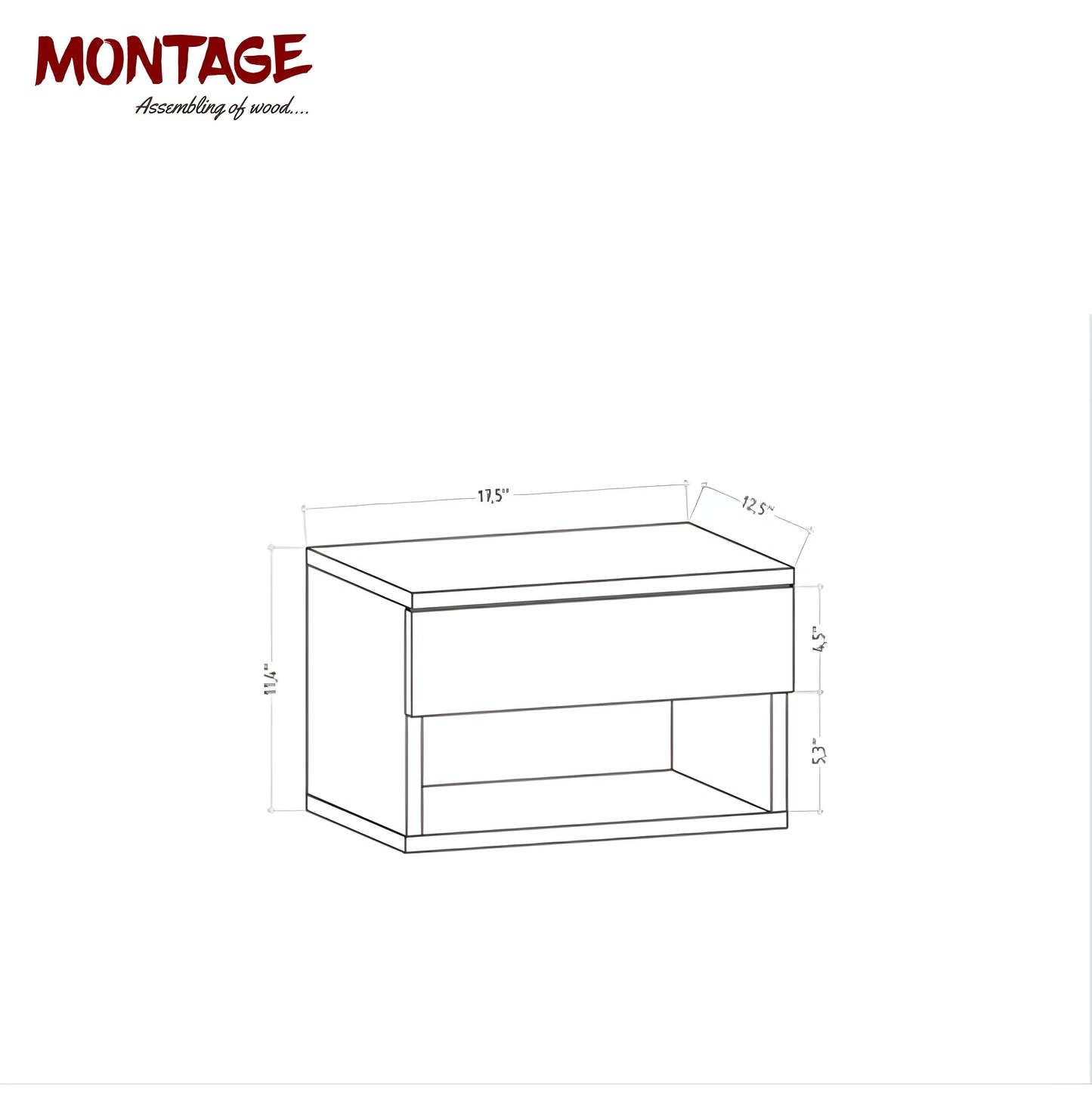 Wall Hang Bed Side Table With Drawer for Bedroom