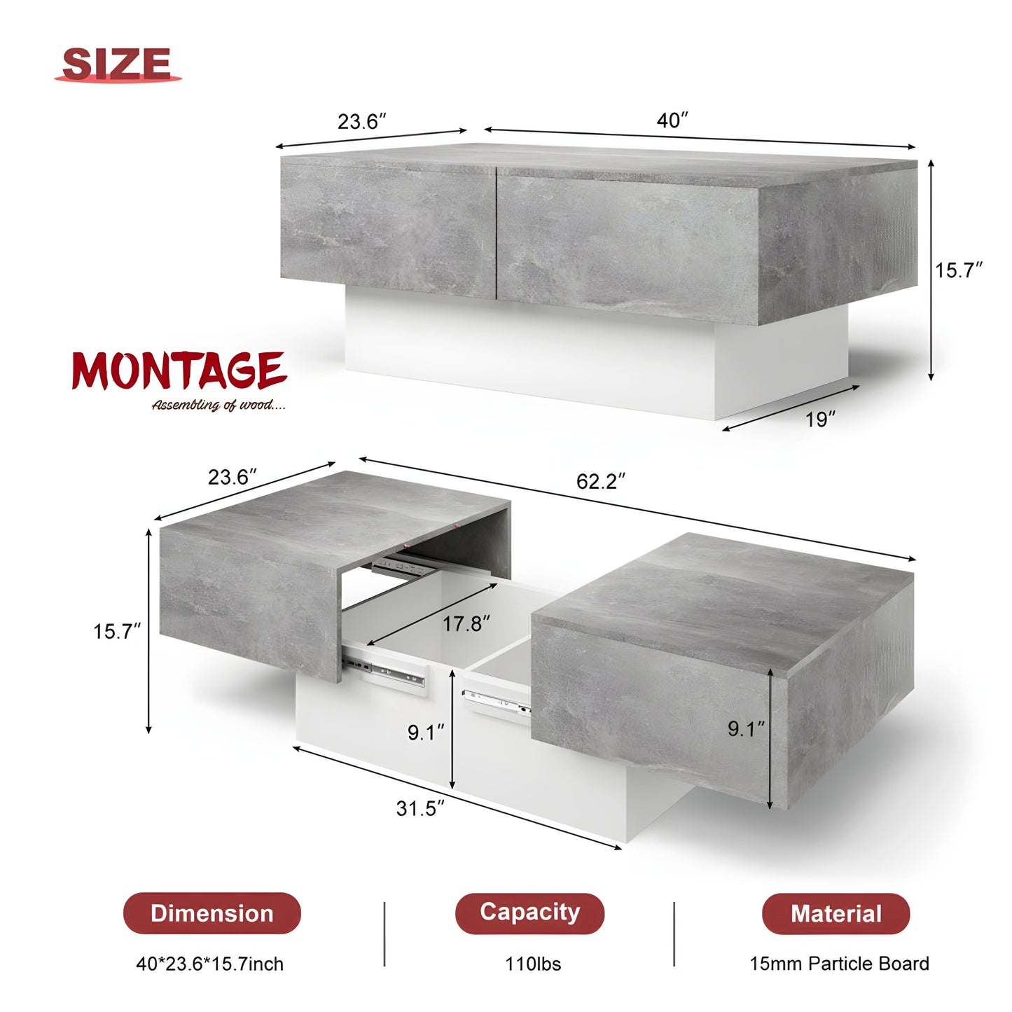 Sliding top Coffee table