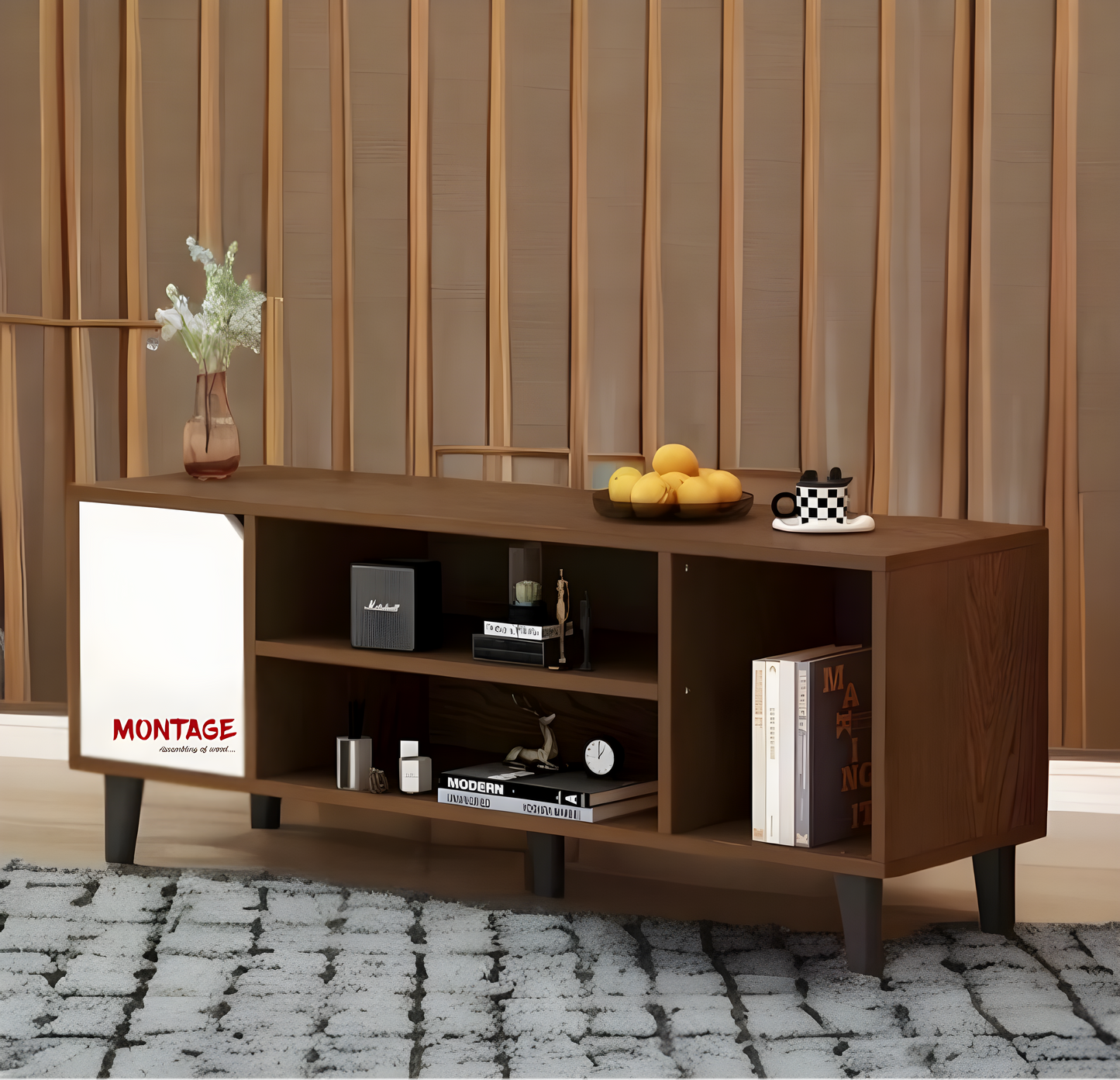 1 Shutter 3 shelf TV Entertainment Unit