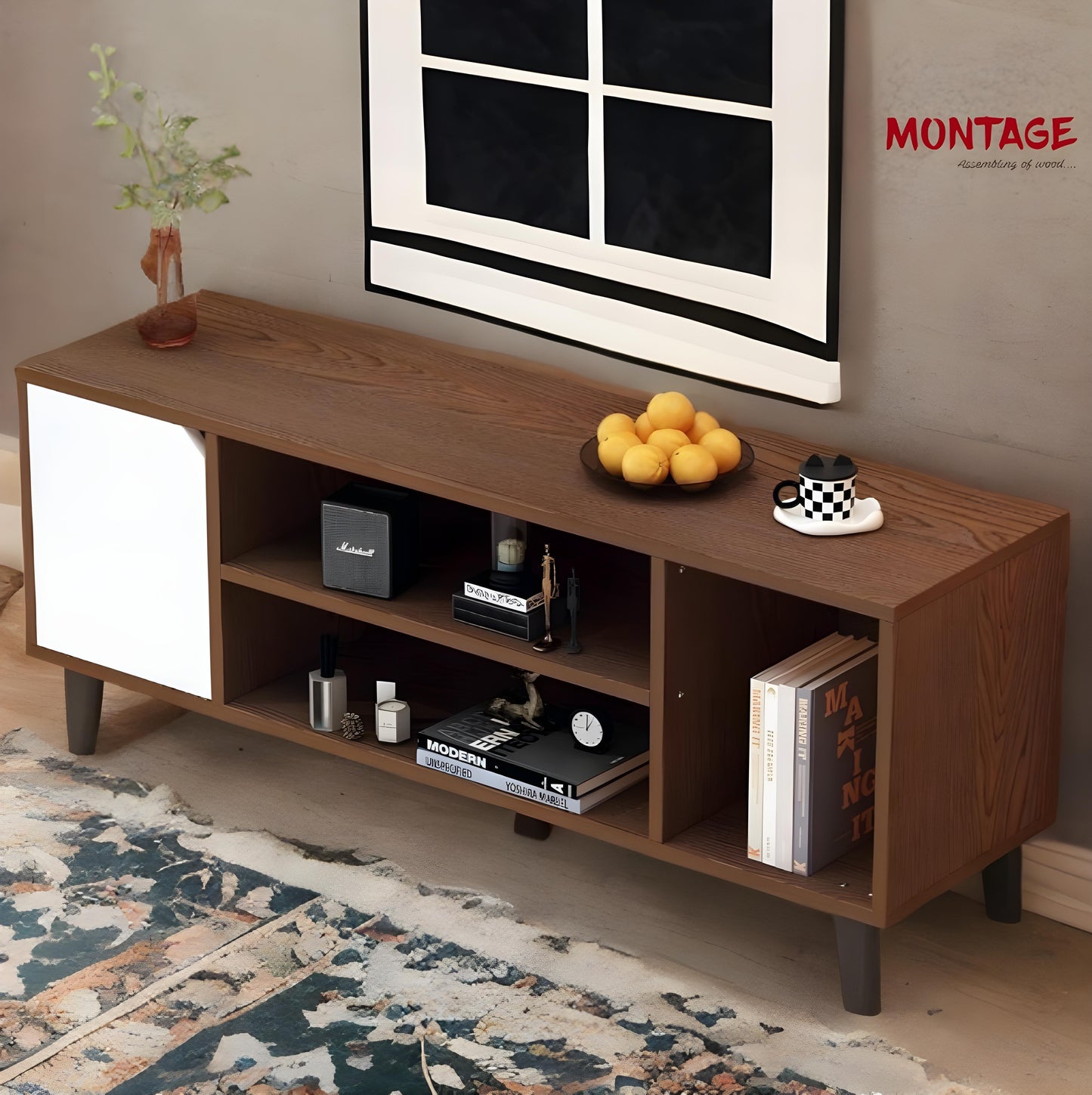 1 Shutter 3 shelf TV Entertainment Unit