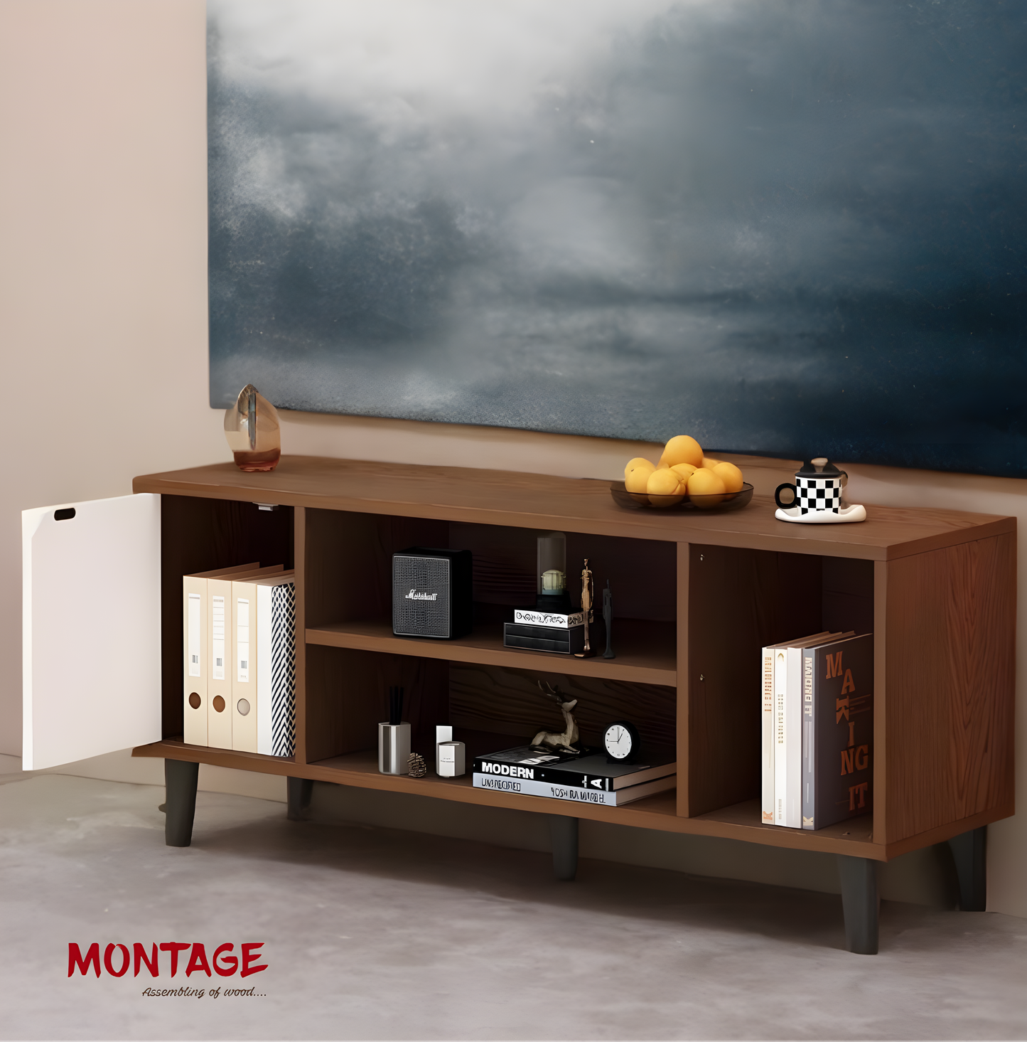 1 Shutter 3 shelf TV Entertainment Unit