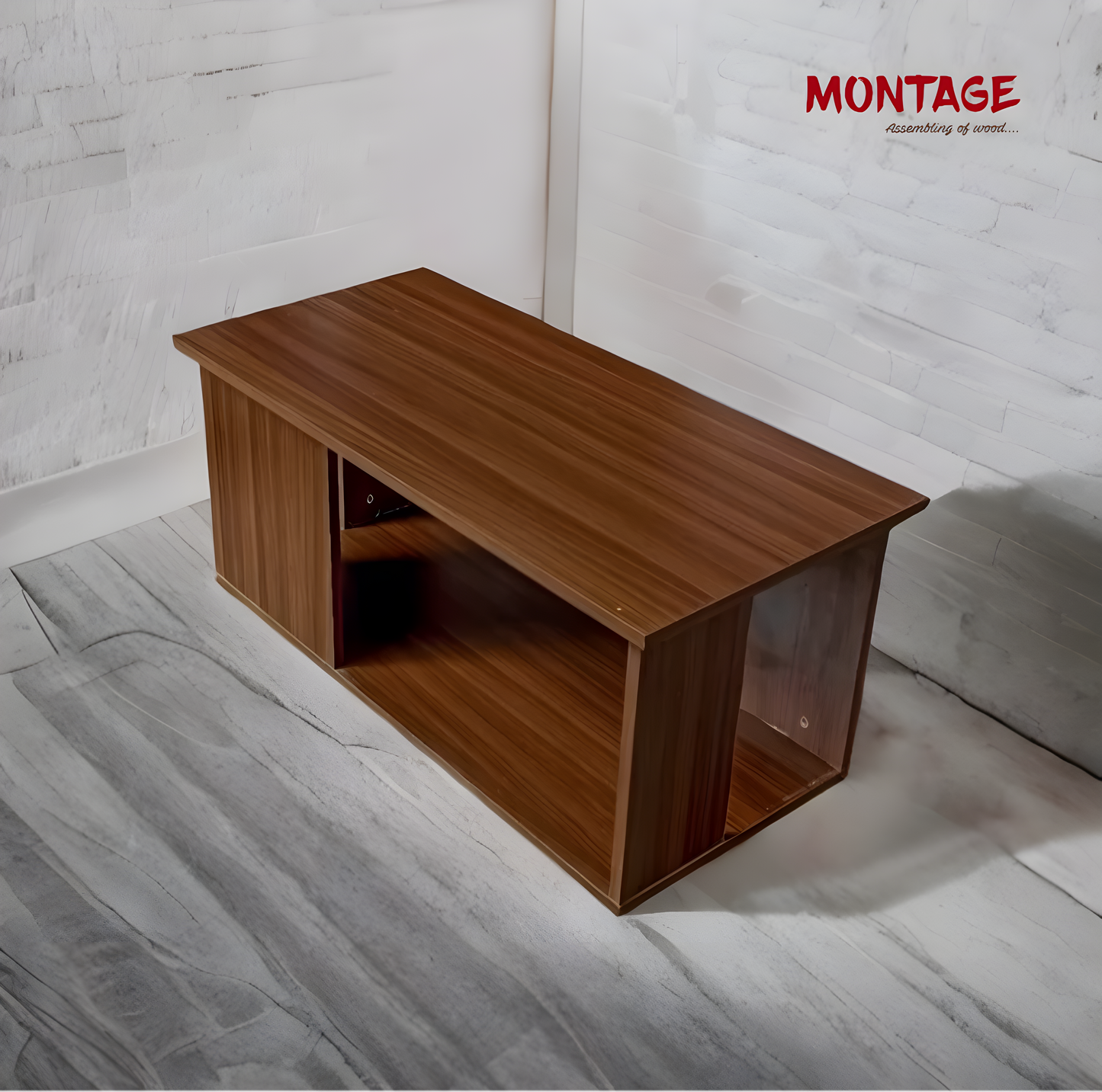 Engineered Wood Coffee Table (Finish Color - Classic Planked Walnut
