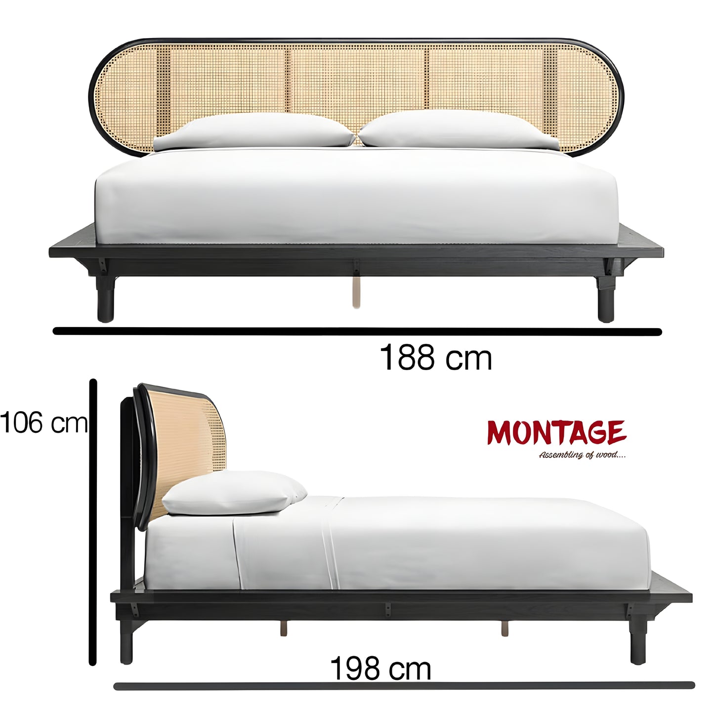 Nature's Nook Cane King Bed Frame