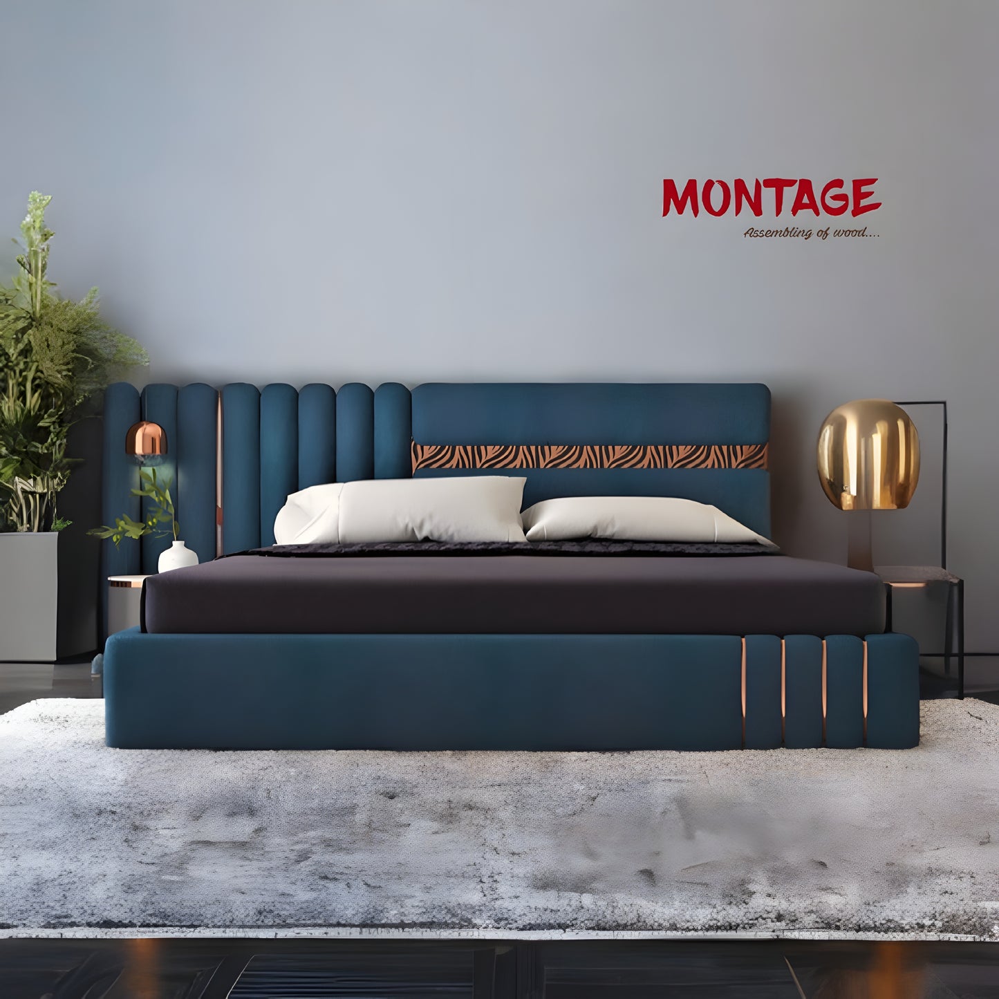 Tranquil Tide upholstered bed with storage