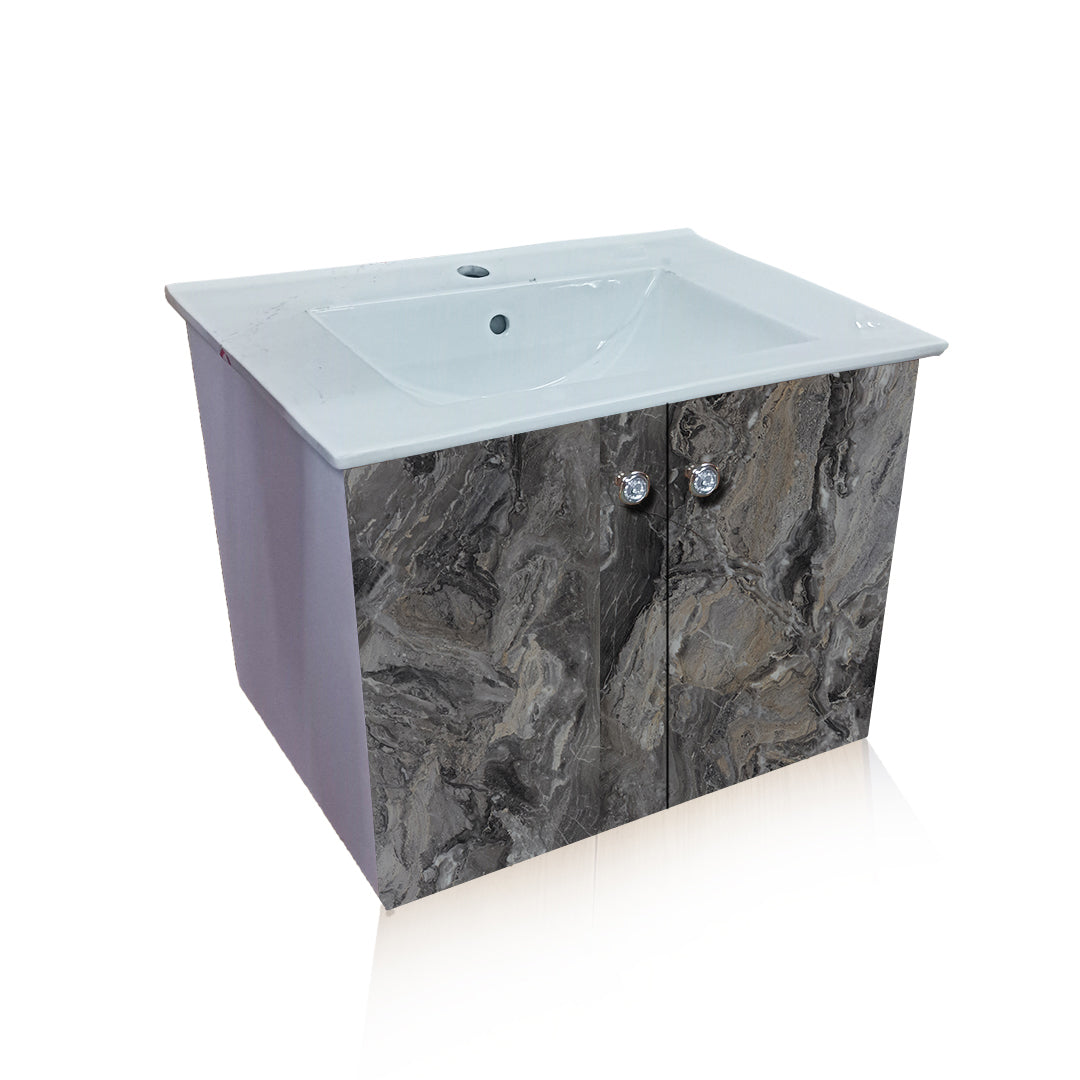 Wall Hanging Wash Basin with Cabinet | 2 Door Storage