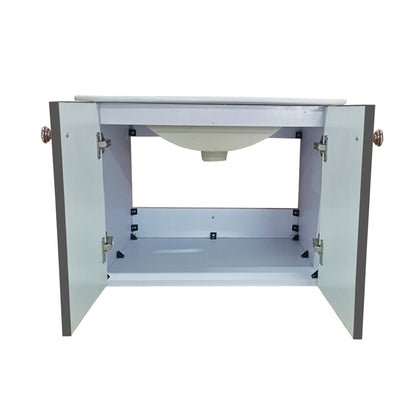 Wall Hanging Wash Basin with Cabinet | 2 Door Storage