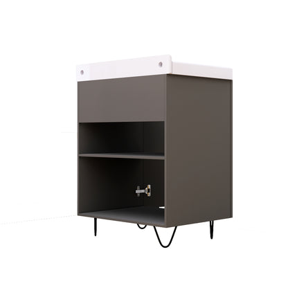 Grey Wash Basin Vanity with Bathroom Cabinet