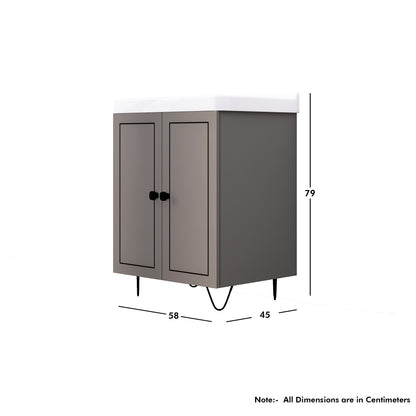 Grey Wash Basin Vanity with Bathroom Cabinet