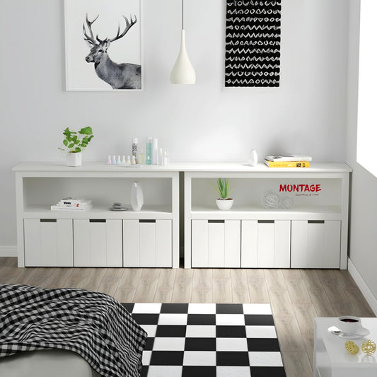 Bookcase with Removable Drawers, White colour