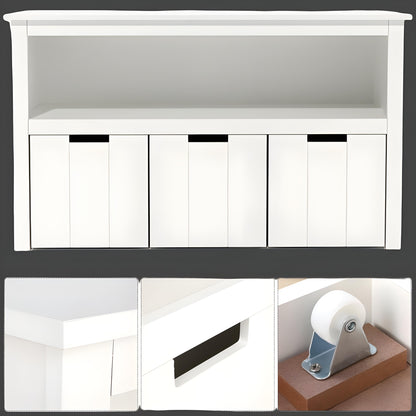 Bookcase with Removable Drawers, White colour