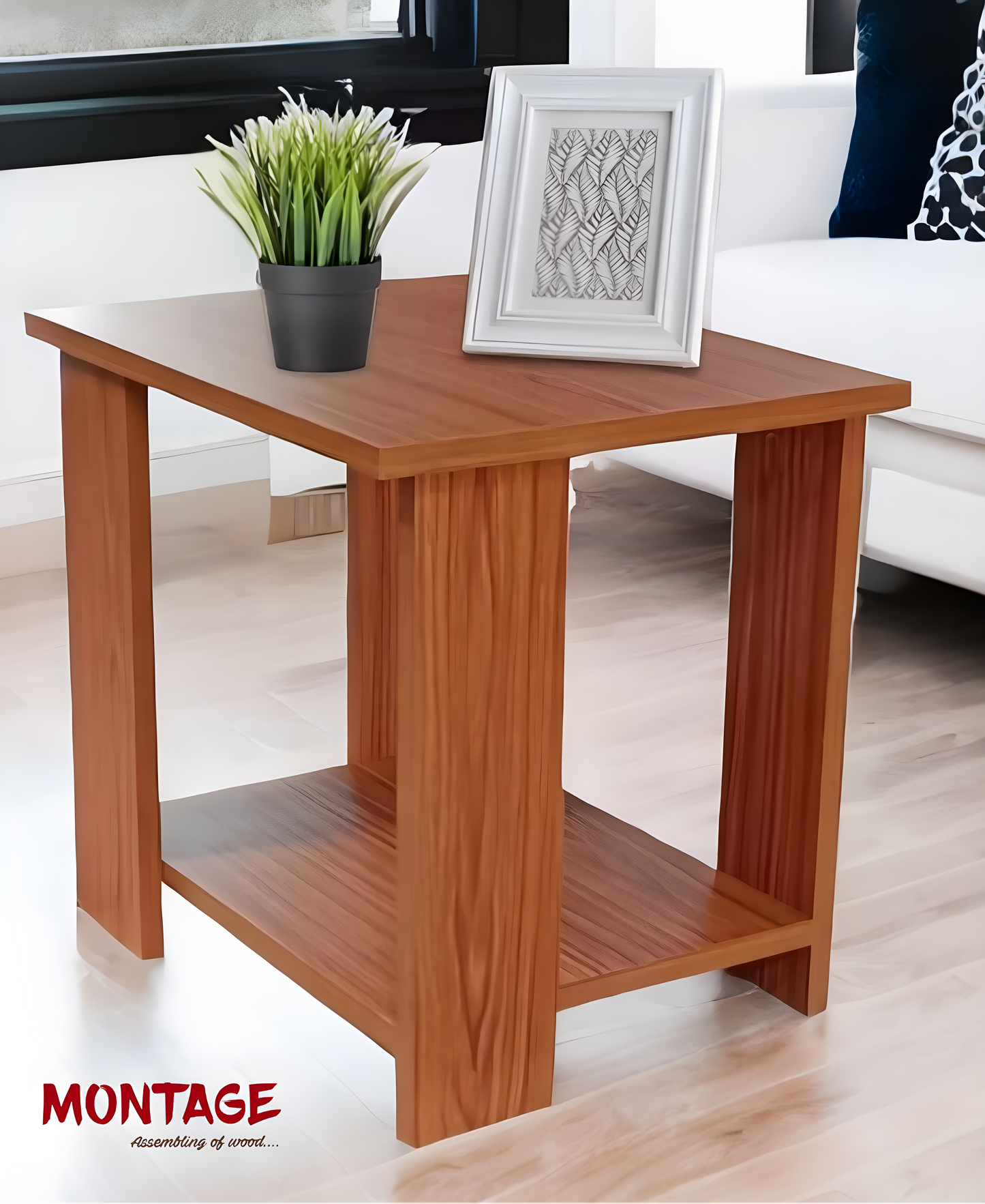 Engineered Wood Bed Side Table Rectangular Stool