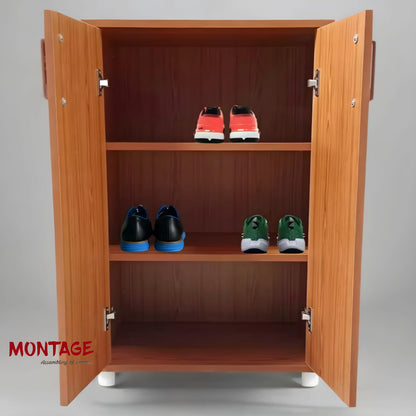 Engineered Wood Shoe Rack Brown, 3 Shelves