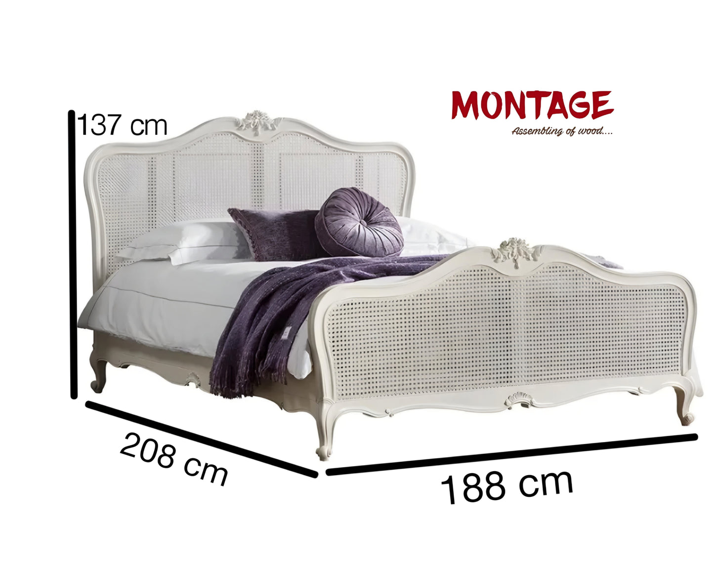 Elegance Retreat French Style Webbed Cane Bed