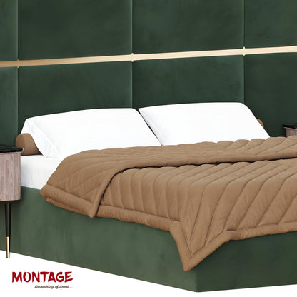 Green Luxe Luxury Upholstered Bed with Modern Headboard