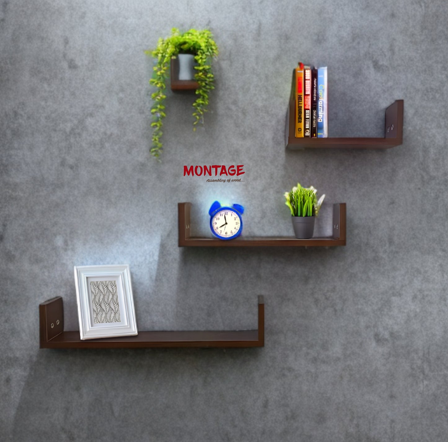 Modern Wall Shelves Engineered Wood Rack