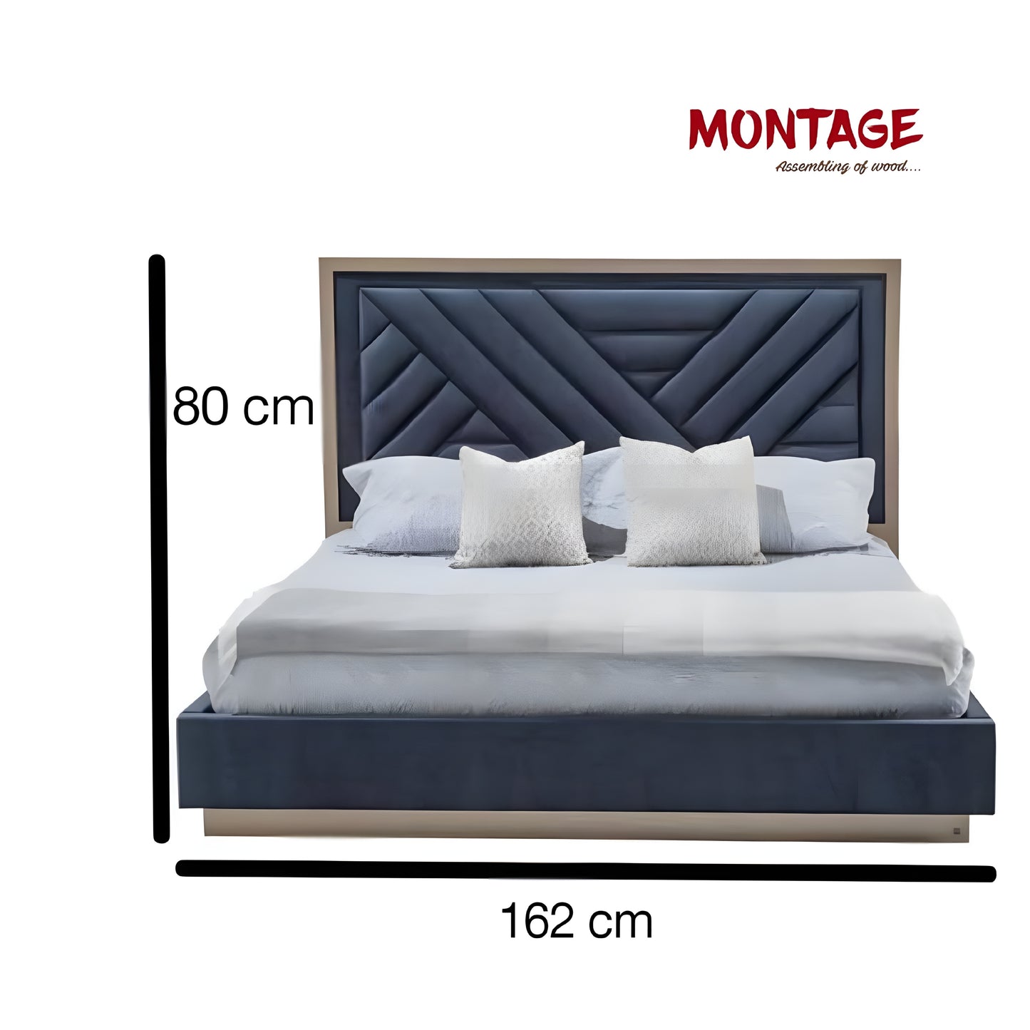 Navy Nest upholstered Comfortable Bed