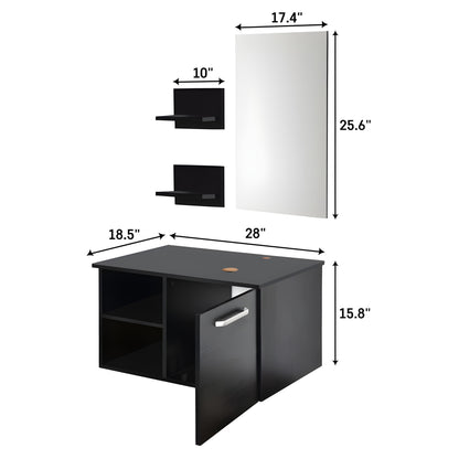 Innovative Edge Single Bathroom Vanity with Manufactured Wood Top with Mirror