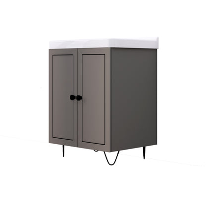 Grey Wash Basin Vanity with Bathroom Cabinet
